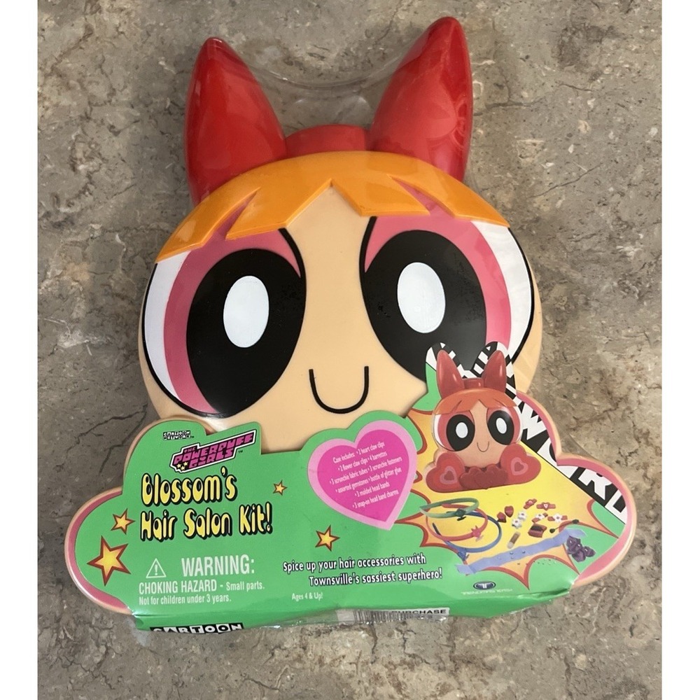 Vintage 1999 The Powerpuff Girls Blossom's Hair Salon Kit Sealed Case